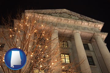 the Internal Revenue Service building in Washington, DC - with Alabama icon