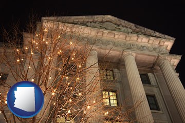 the Internal Revenue Service building in Washington, DC - with Arizona icon