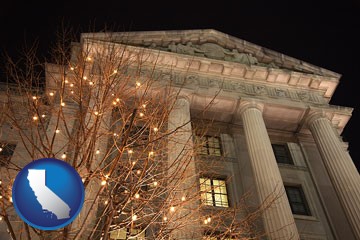 the Internal Revenue Service building in Washington, DC - with California icon