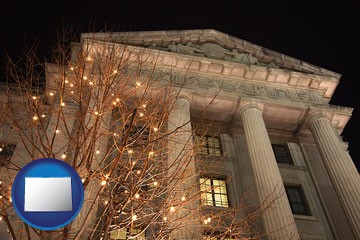 the Internal Revenue Service building in Washington, DC - with Colorado icon