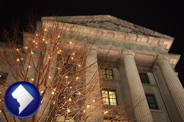 the Internal Revenue Service building in Washington, DC - with Washington, DC icon