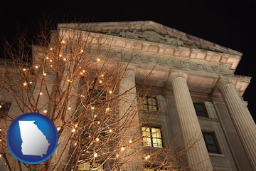 the Internal Revenue Service building in Washington, DC - with Georgia icon