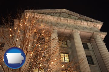 the Internal Revenue Service building in Washington, DC - with Iowa icon