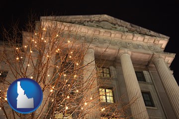 the Internal Revenue Service building in Washington, DC - with Idaho icon