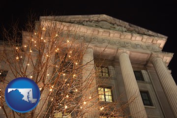 the Internal Revenue Service building in Washington, DC - with Maryland icon