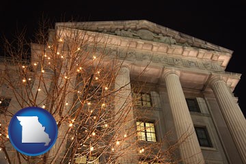 the Internal Revenue Service building in Washington, DC - with Missouri icon