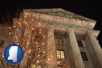 the Internal Revenue Service building in Washington, DC - with Mississippi icon