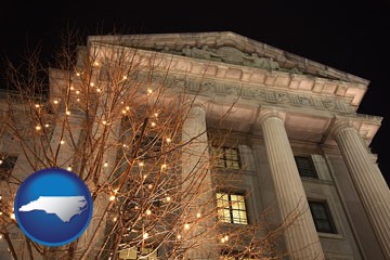 the Internal Revenue Service building in Washington, DC - with North Carolina icon