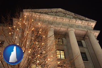 the Internal Revenue Service building in Washington, DC - with New Hampshire icon