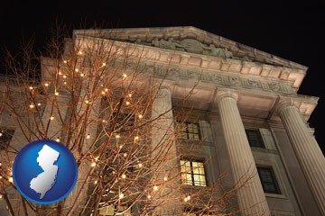 the Internal Revenue Service building in Washington, DC - with New Jersey icon