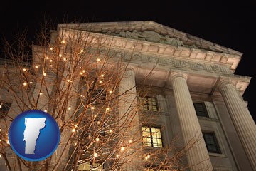 the Internal Revenue Service building in Washington, DC - with Vermont icon